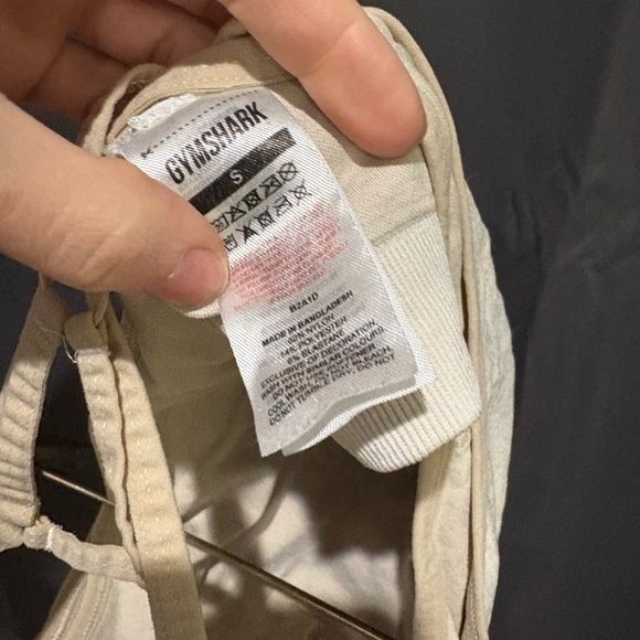 Gymshark Cream Sports Bra with Crisscross Back - Picture 3 of 3